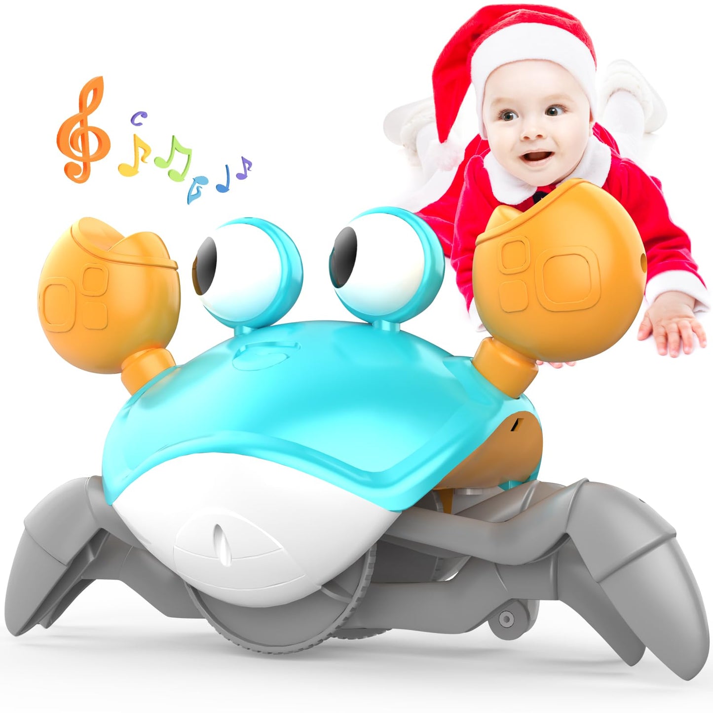 Yeaye Crawling Crab Baby Toy – Tummy Time, Music & Sideways Crawling for 0–36 Months
