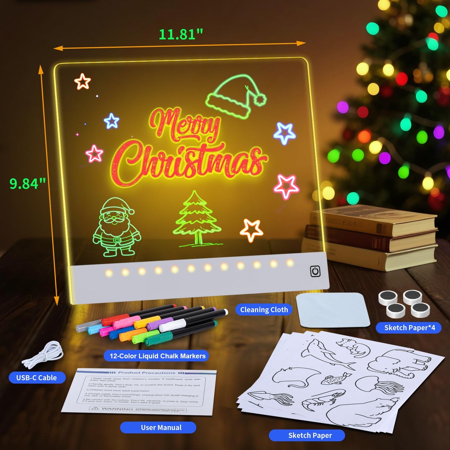 Yecuip Lumi Board: Rechargeable LED Drawing Board with Tracing Pages