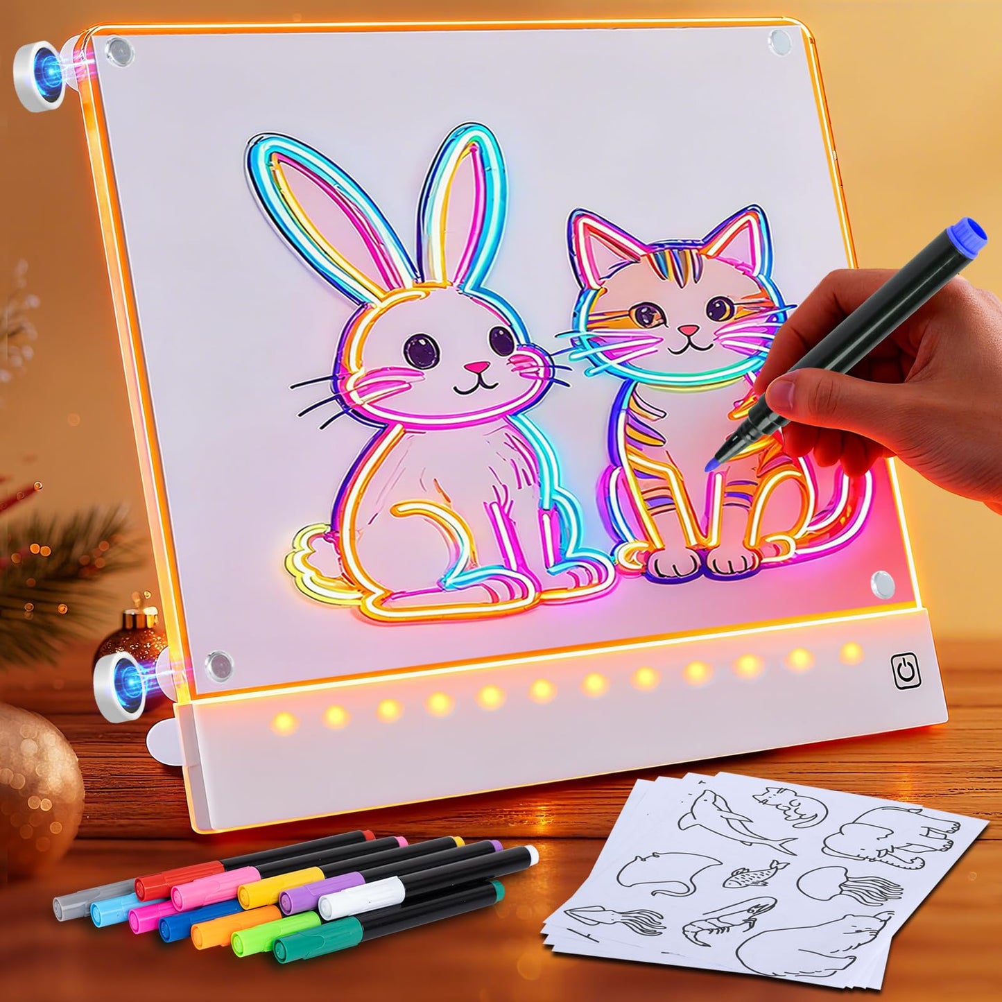 Yecuip Lumi Board: Rechargeable LED Drawing Board with Tracing Pages