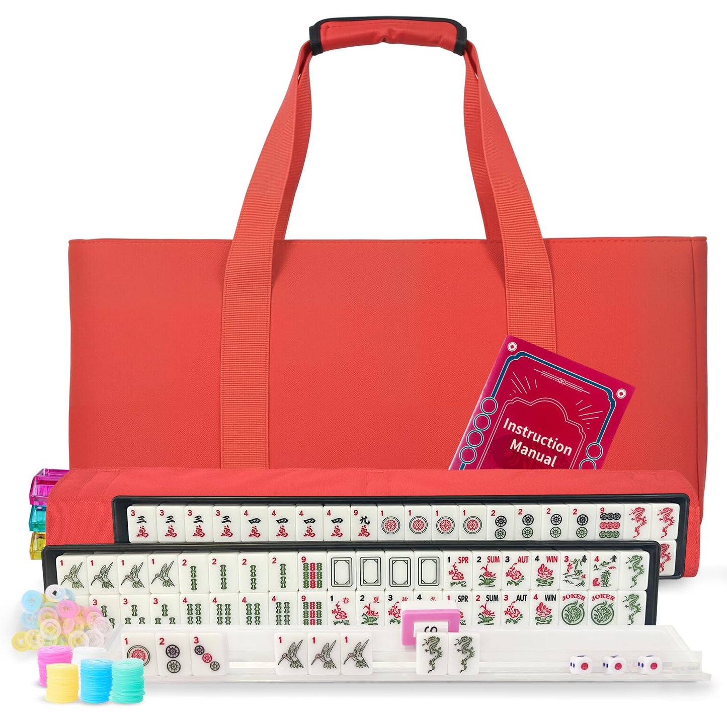 Yedadi American Mahjong Tile Set – 166 Tiles, 4 Racks, Carry Bag, 2025 Ready