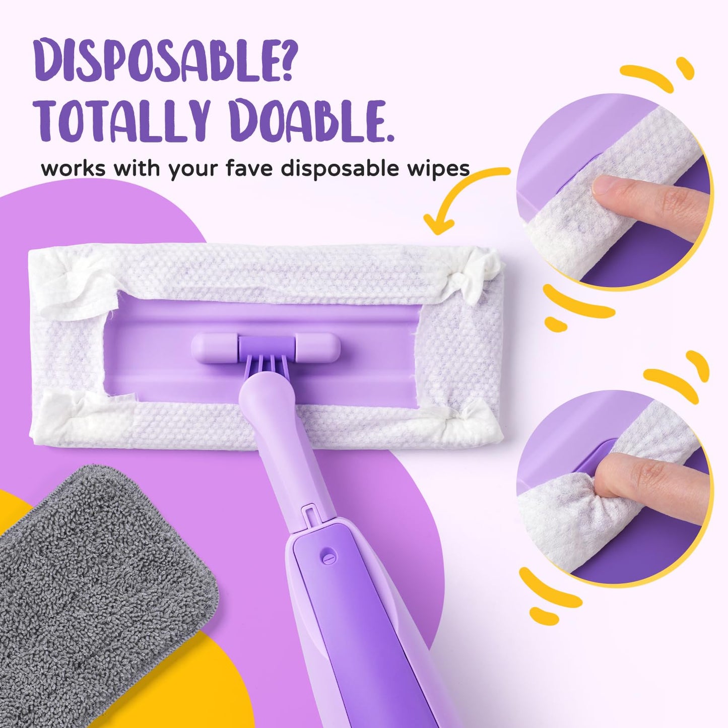 Yeeammk Purple Mini Spray Mop – Toddler Montessori Cleaning Toy for Girls 3–8 with Real Spray Water