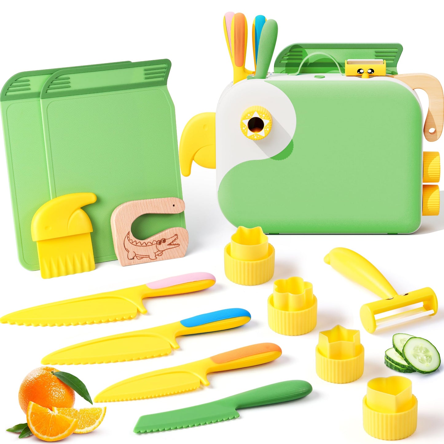 Yeeammk Toddler Cooking Set with Storage Box – Safe PP Kitchen Tools for Real Cooking