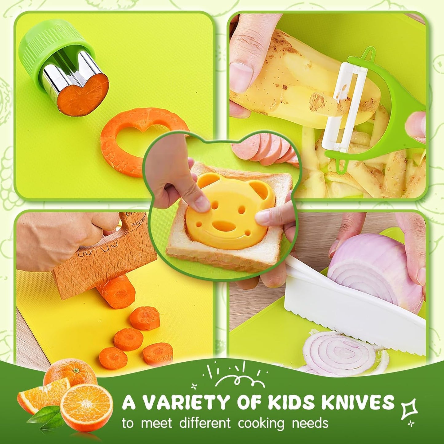 Yeeammk Montessori Kitchen Tools for Toddlers — 21pc Kids Cooking Set