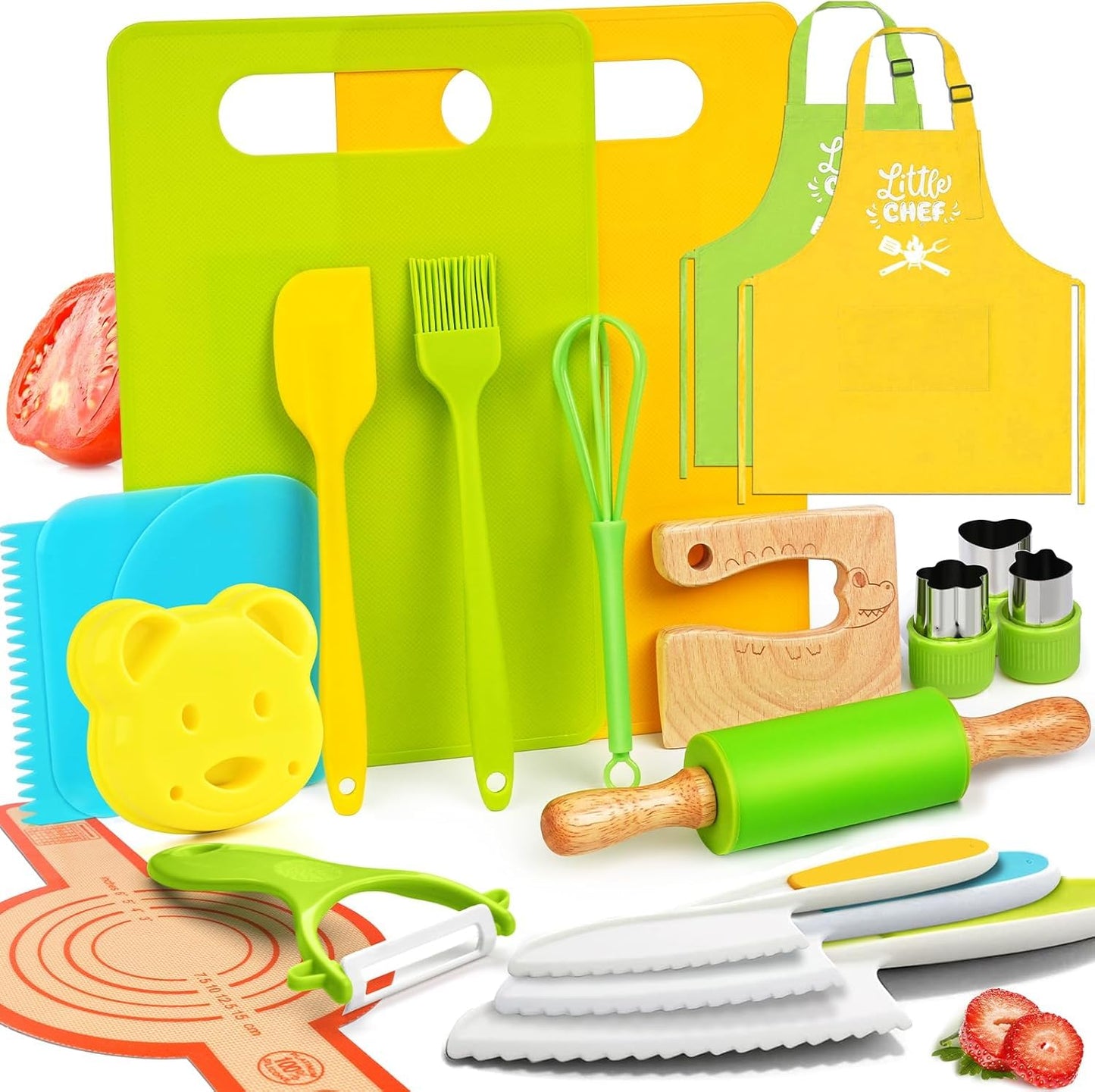 Yeeammk Montessori Kitchen Tools for Toddlers — 21pc Kids Cooking Set