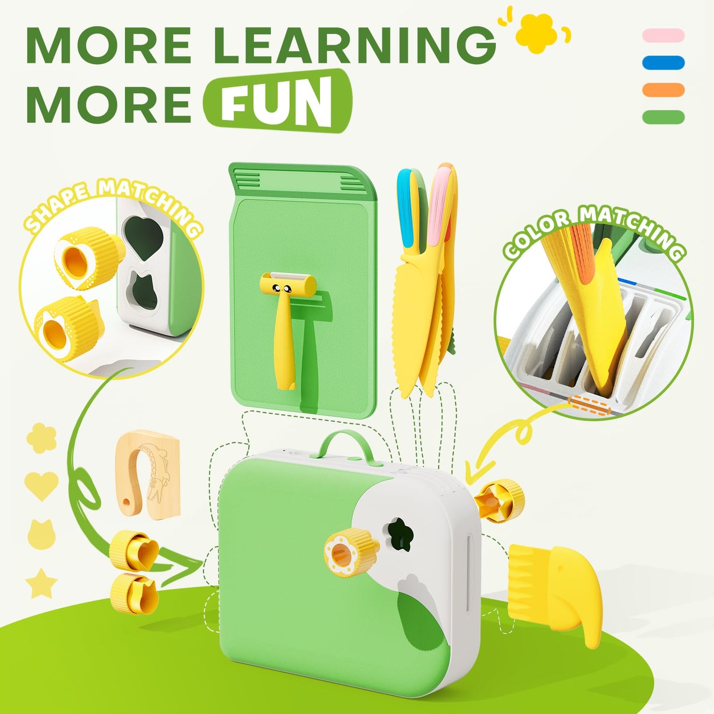 Yeeammk Toddler Cooking Set with Storage Box – Safe PP Kitchen Tools for Real Cooking