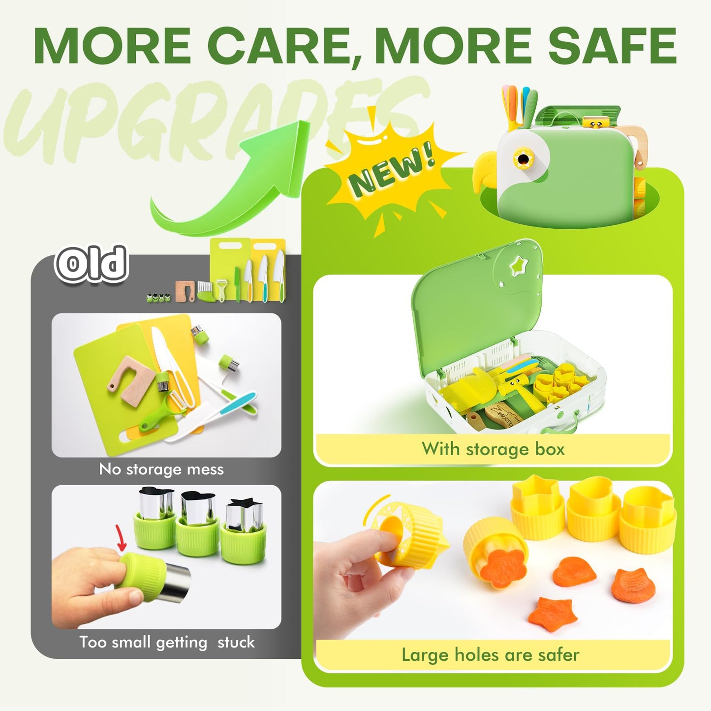 Yeeammk Toddler Cooking Set with Storage Box – Safe PP Kitchen Tools for Real Cooking