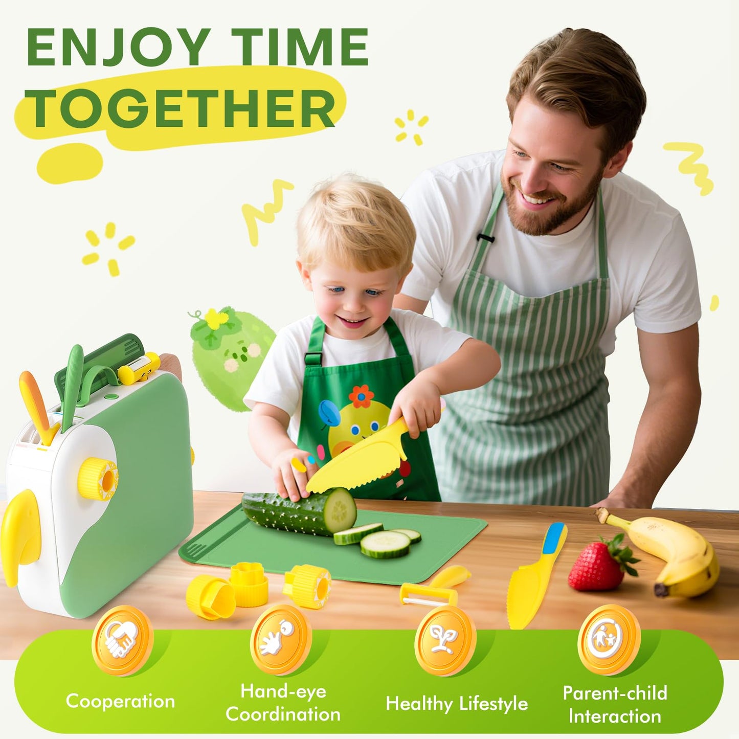 Yeeammk Toddler Cooking Set with Storage Box – Safe PP Kitchen Tools for Real Cooking