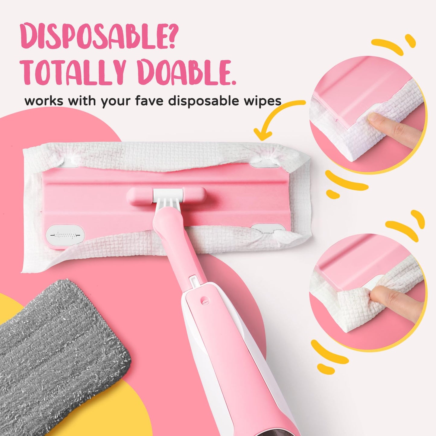 Yeeammk Pink Mini Spray Mop Montessori Toddler Cleaning Toy for Girls 3-8