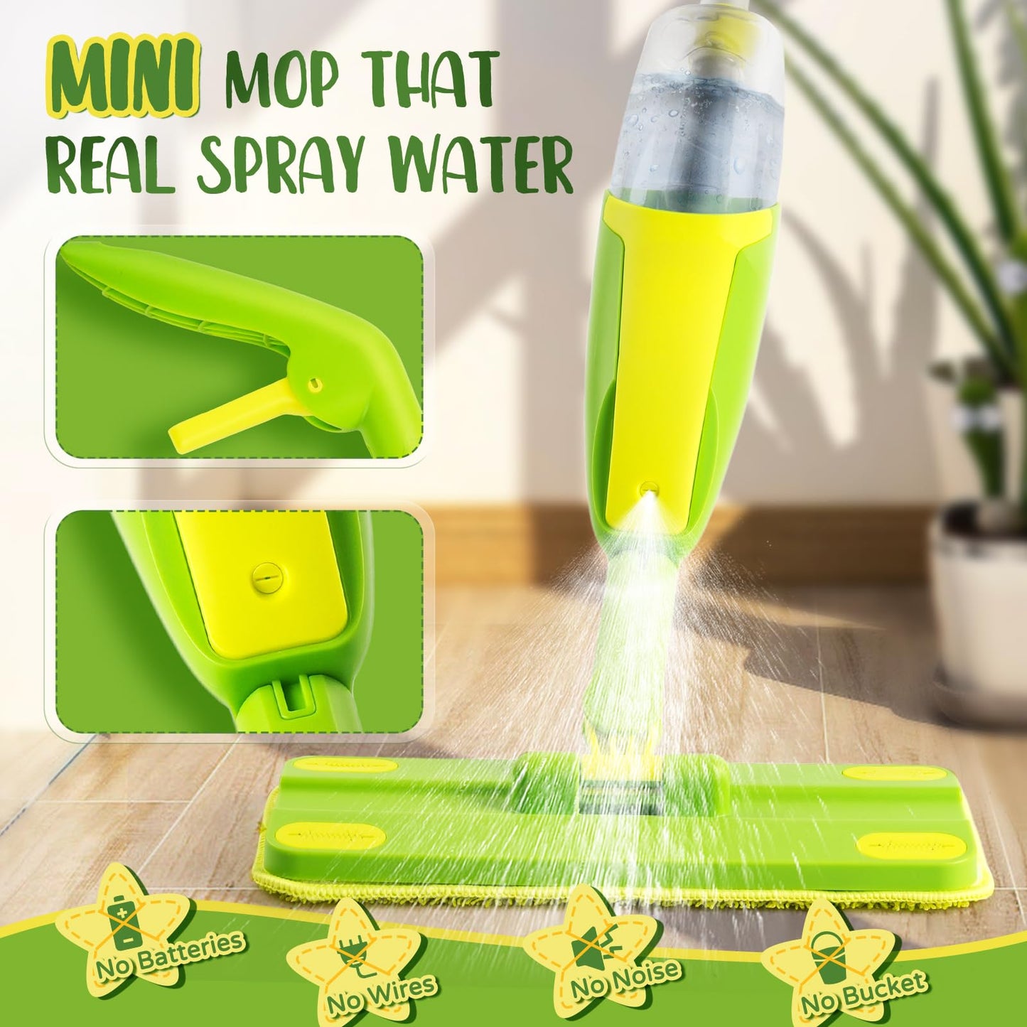 Yeeammk Toddler Spray Mop – Mini Cleaning Toy with Real Spray for Toddlers