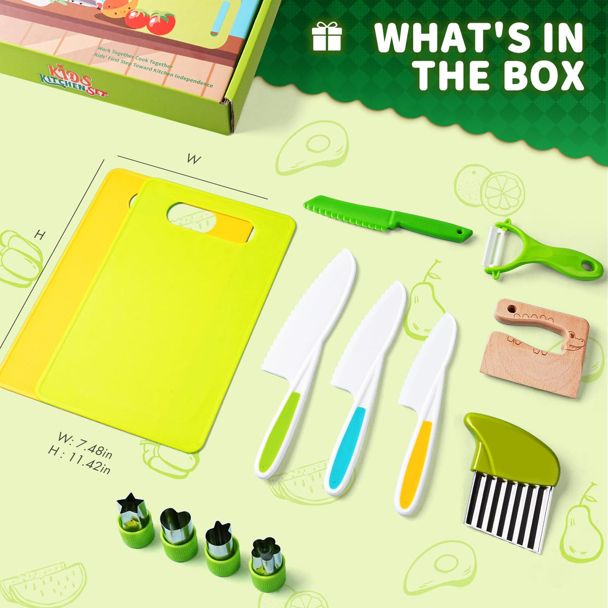 Yeeammk 13-Piece Montessori Kitchen Toys for Toddlers – Real Cooking Tools Set