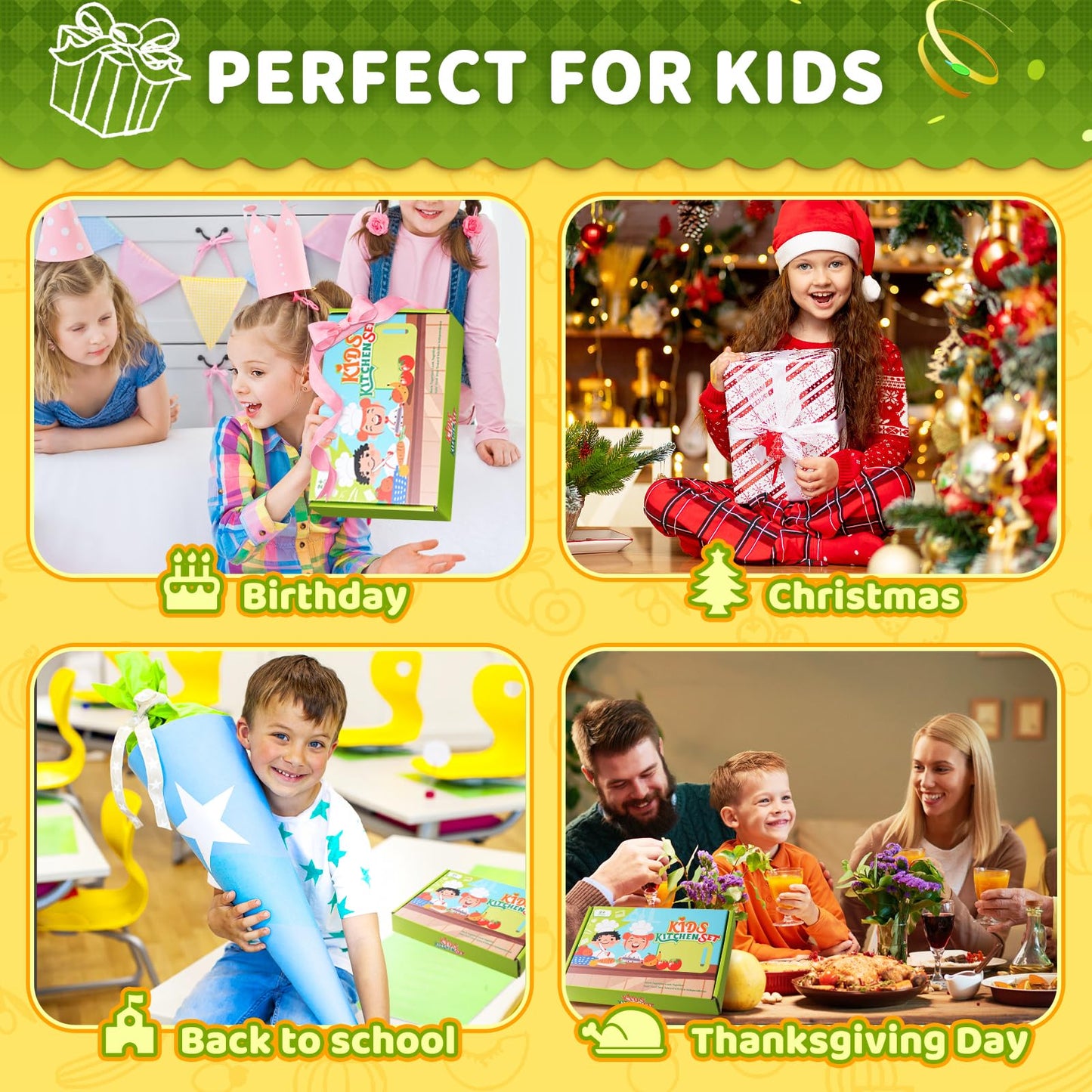 Yeeammk Kids Kitchen Tools – 19-Piece Montessori Toddler Chef Set