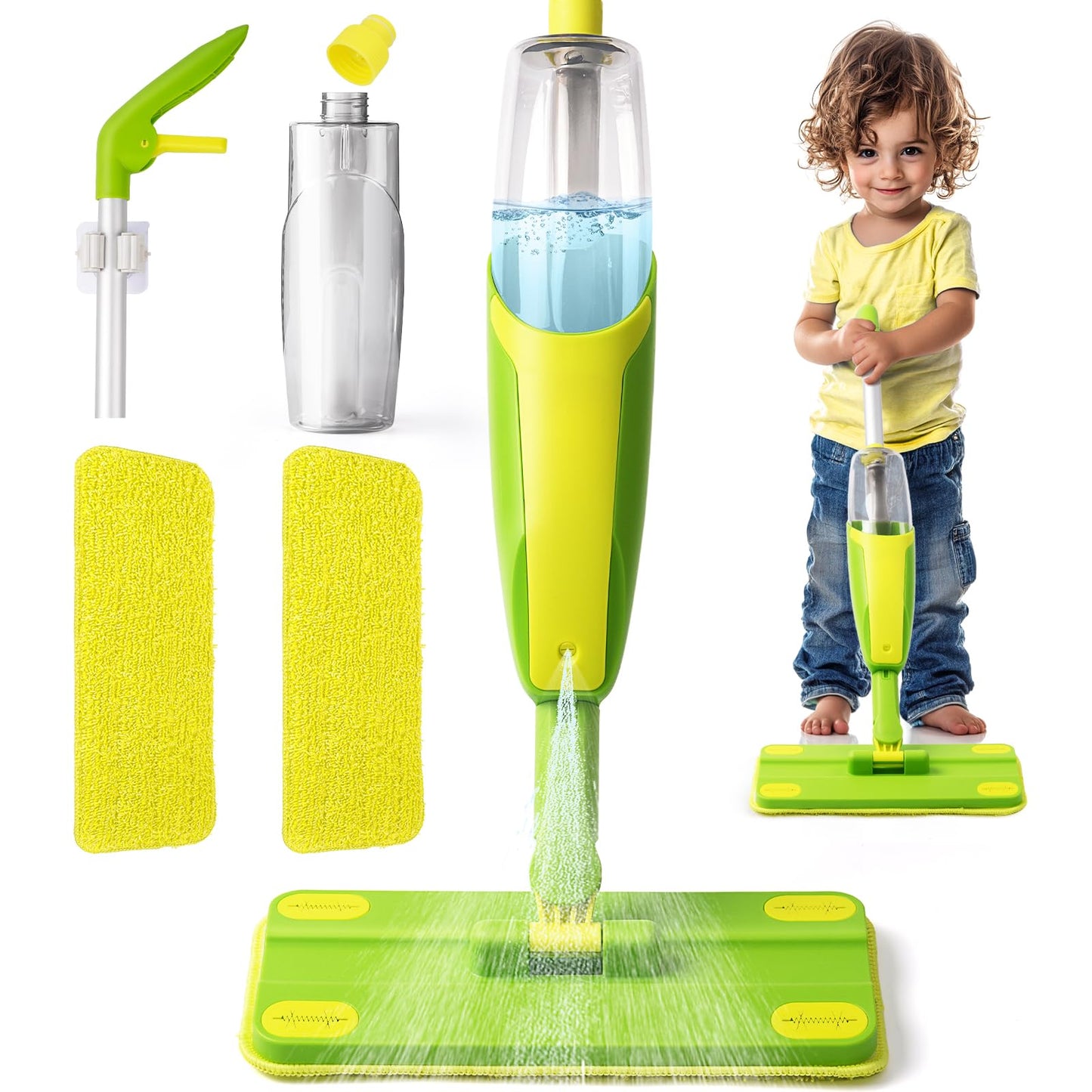 Yeeammk Toddler Spray Mop – Mini Cleaning Toy with Real Spray for Toddlers