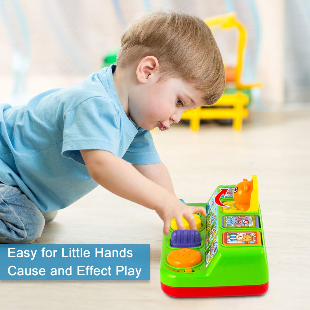 YEEBAY Interactive Pop-Up Animals Toy – Music & Sounds for Toddlers