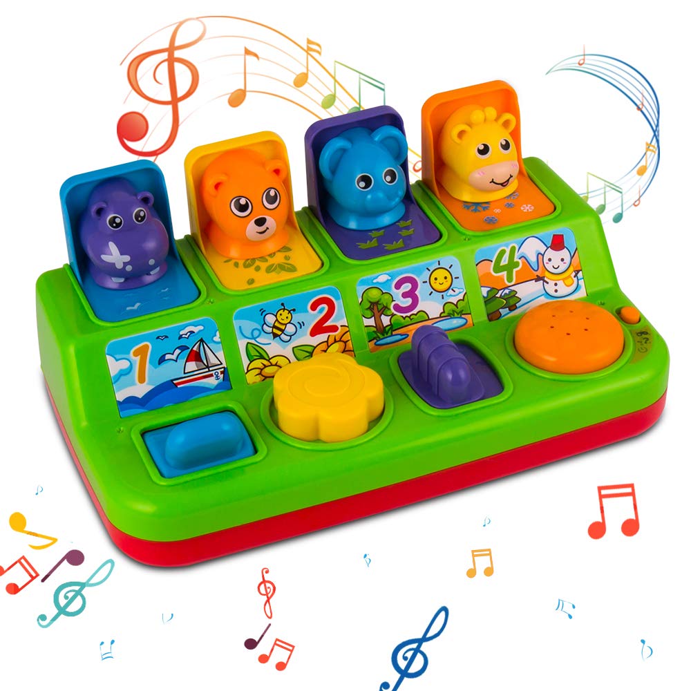 YEEBAY Interactive Pop-Up Animals Toy – Music & Sounds for Toddlers