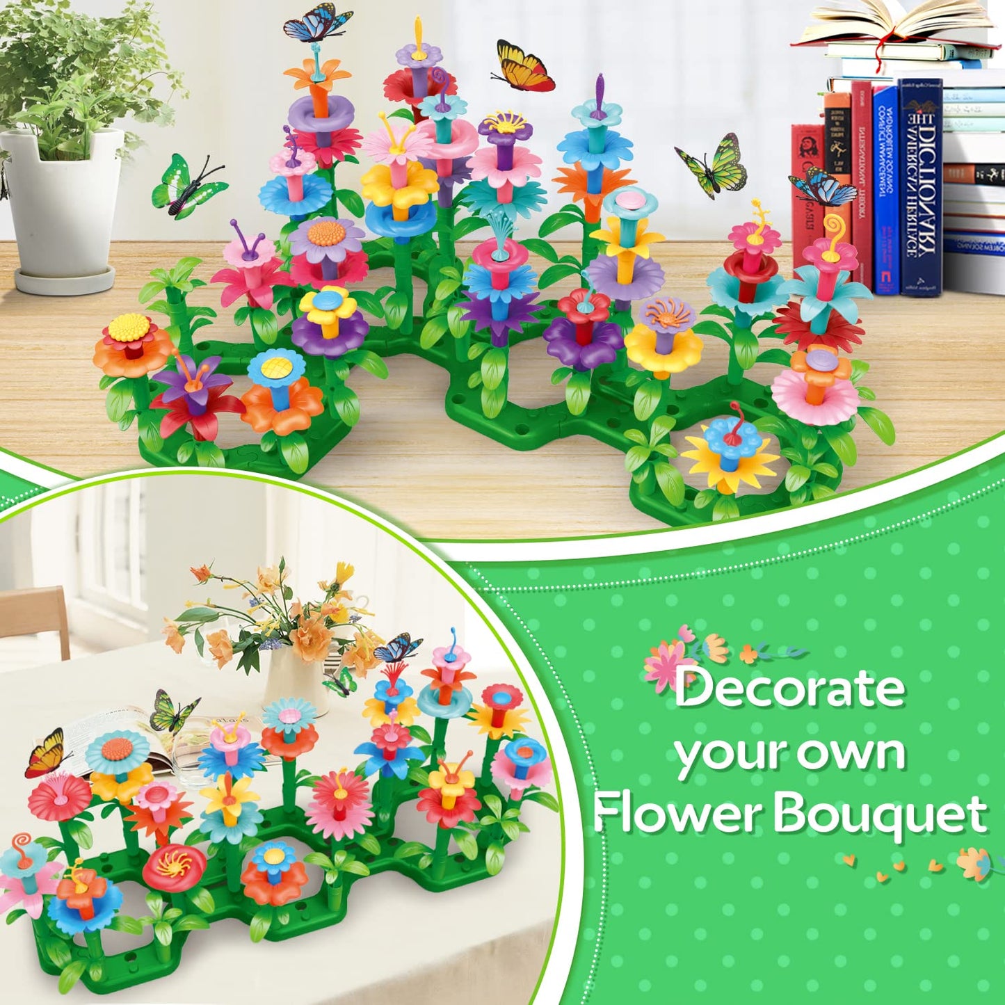 YEEBAY Flower Garden Building Toys – 148-Piece STEM Kit for Girls Aged 3-7