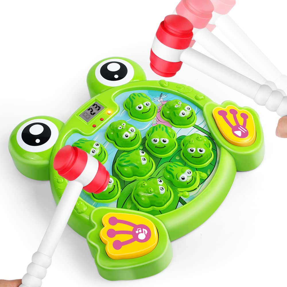 YEEBAY Whack A Frog Game with 2 Hammers – Toddler Development Toy for Kids Aged 2+