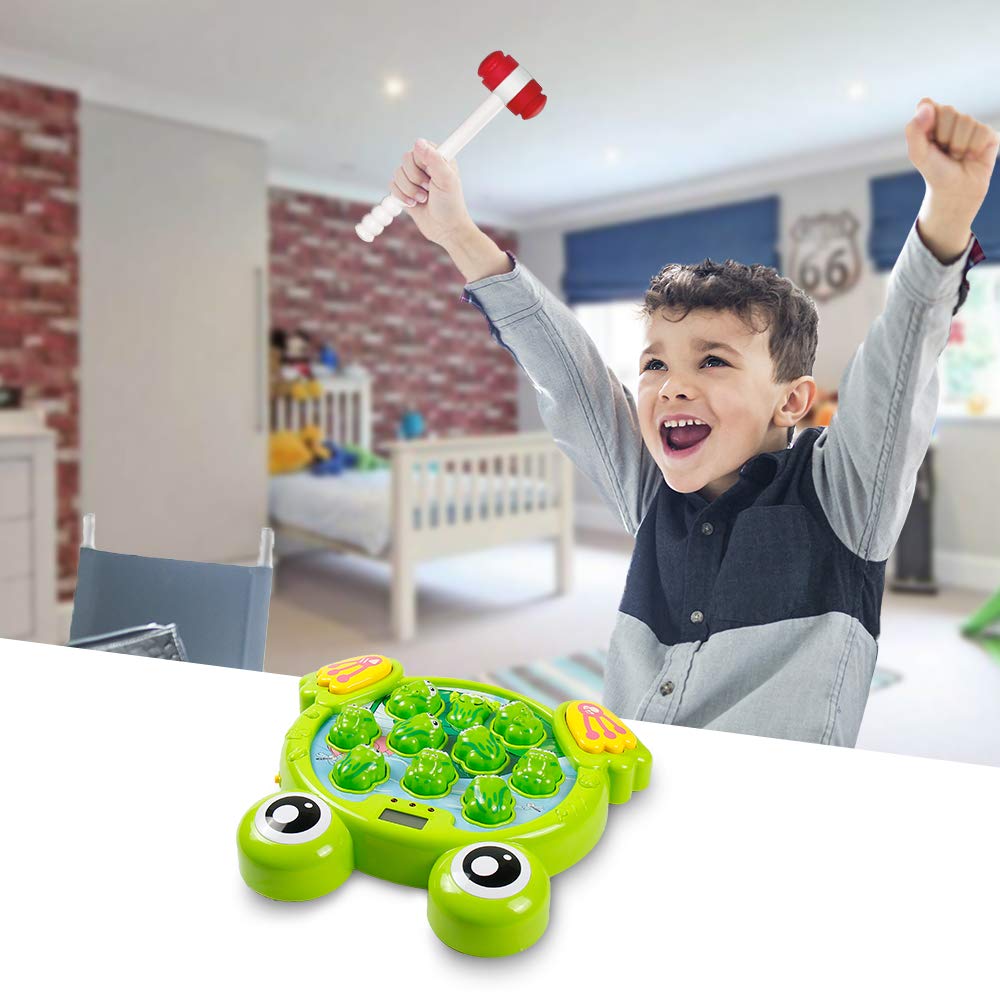 YEEBAY Whack A Frog Game with 2 Hammers – Toddler Development Toy for Kids Aged 2+