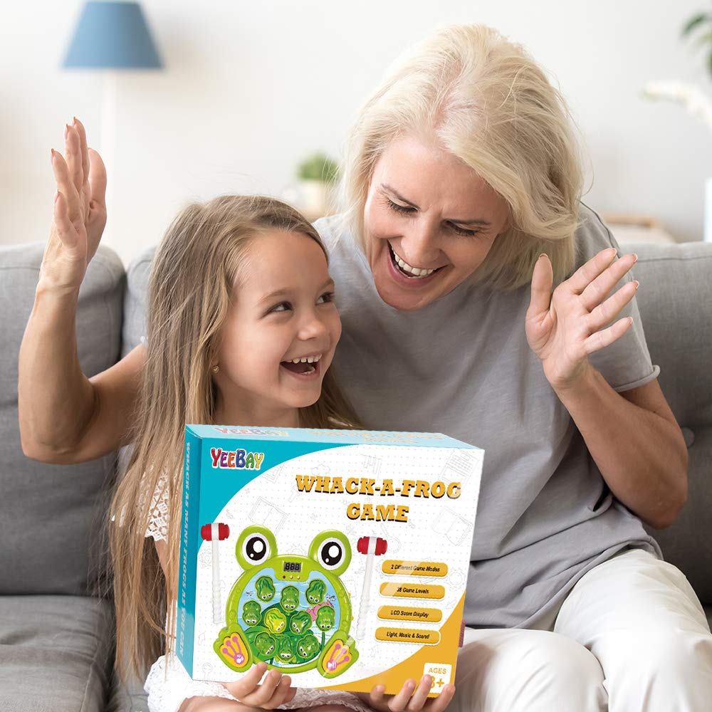YEEBAY Whack A Frog Game with 2 Hammers – Toddler Development Toy for Kids Aged 2+