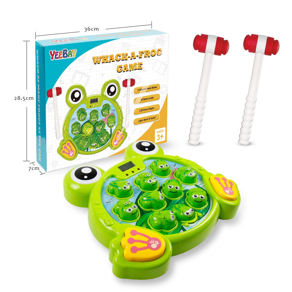 YEEBAY Whack A Frog Game with 2 Hammers – Toddler Development Toy for Kids Aged 2+