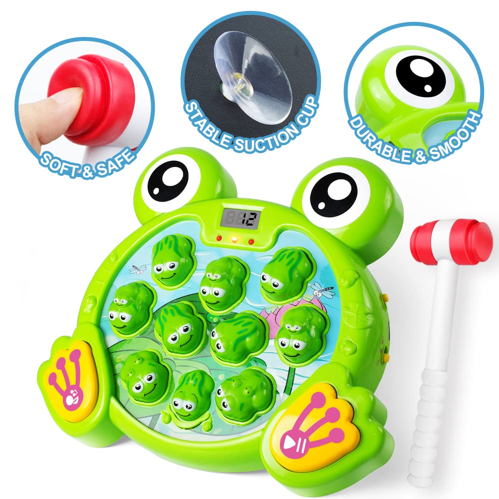 YEEBAY Whack A Frog Game with 2 Hammers – Toddler Development Toy for Kids Aged 2+