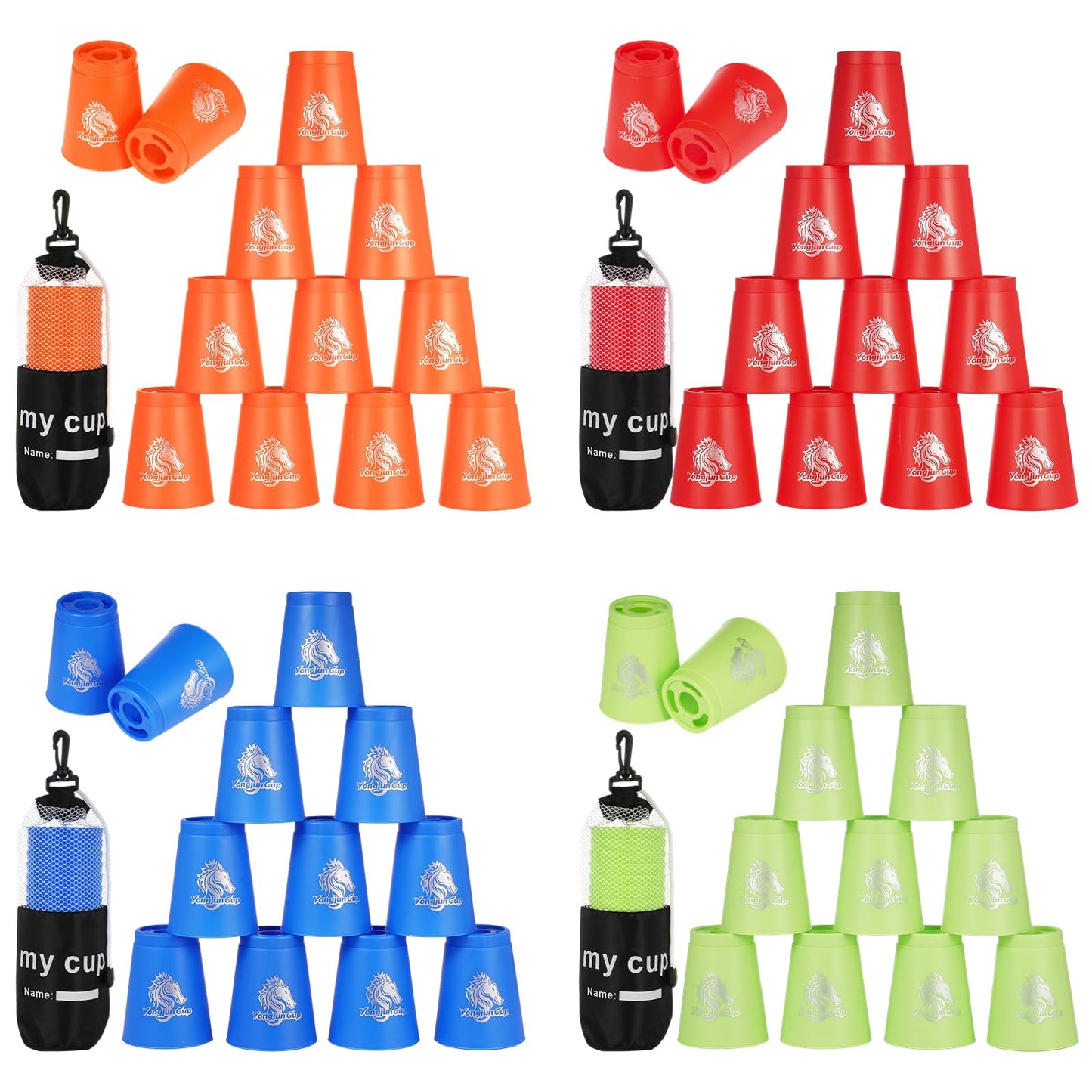 yeesport 48 Pcs Sport Stacking Cups | Family-friendly Speed Stacking Game for Kids & Adults