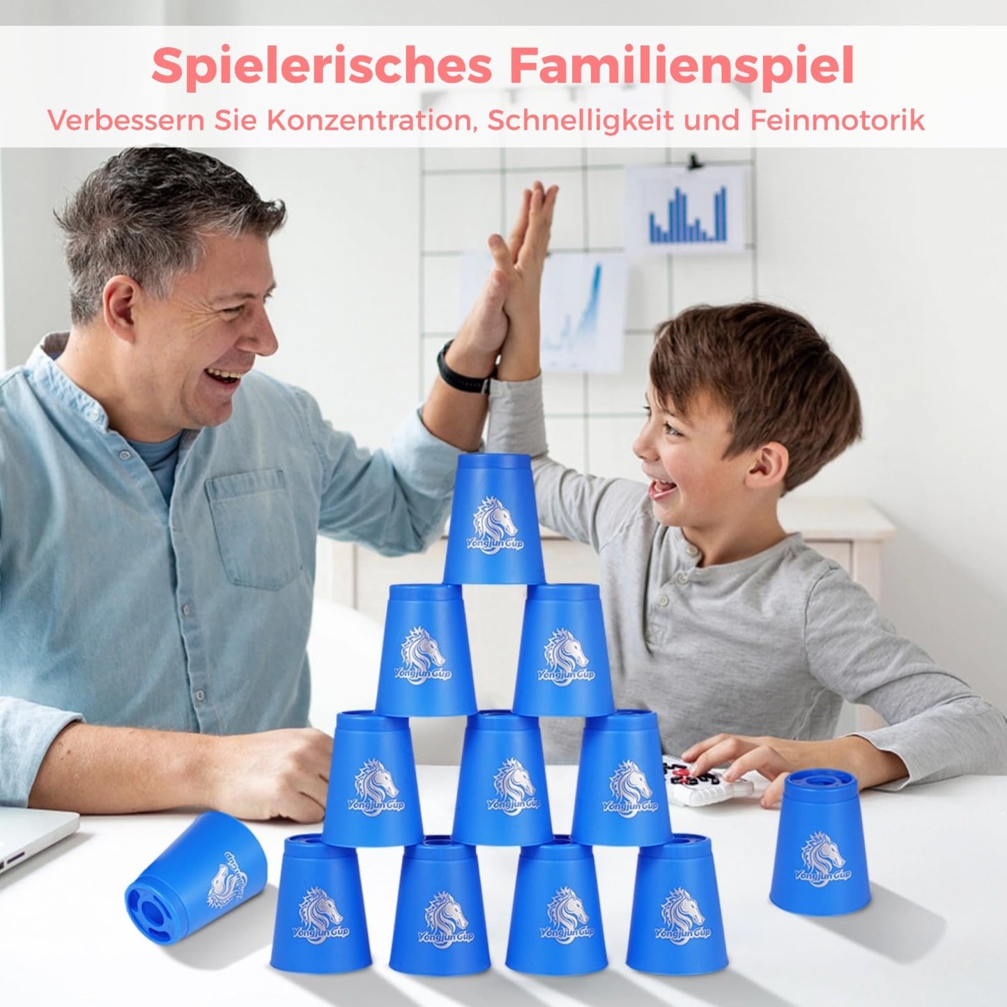 yeesport 48 Pcs Sport Stacking Cups | Family-friendly Speed Stacking Game for Kids & Adults