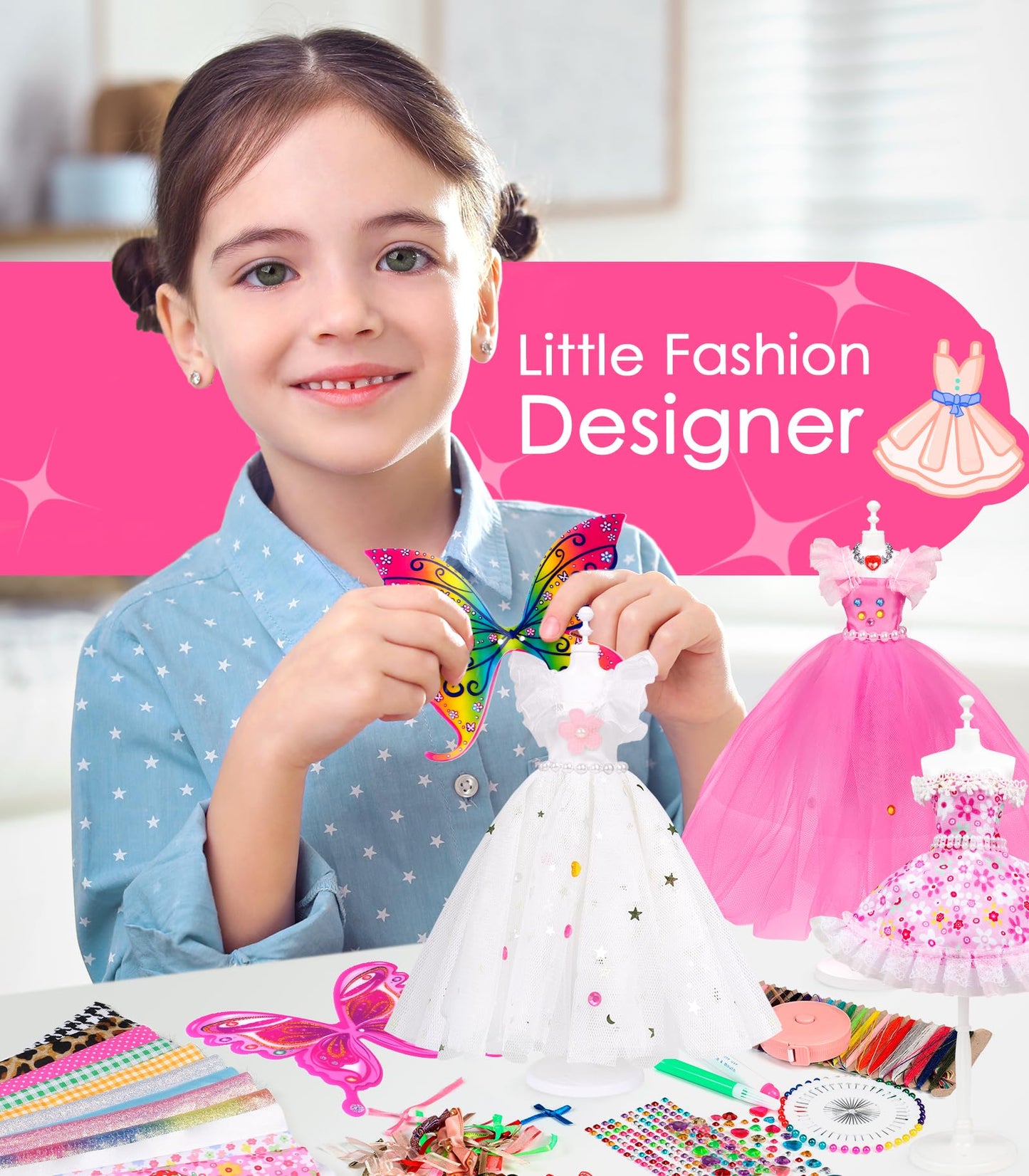 YEETIN Fashion Designer Kit for Girls – DIY Sewing & Doll Clothes
