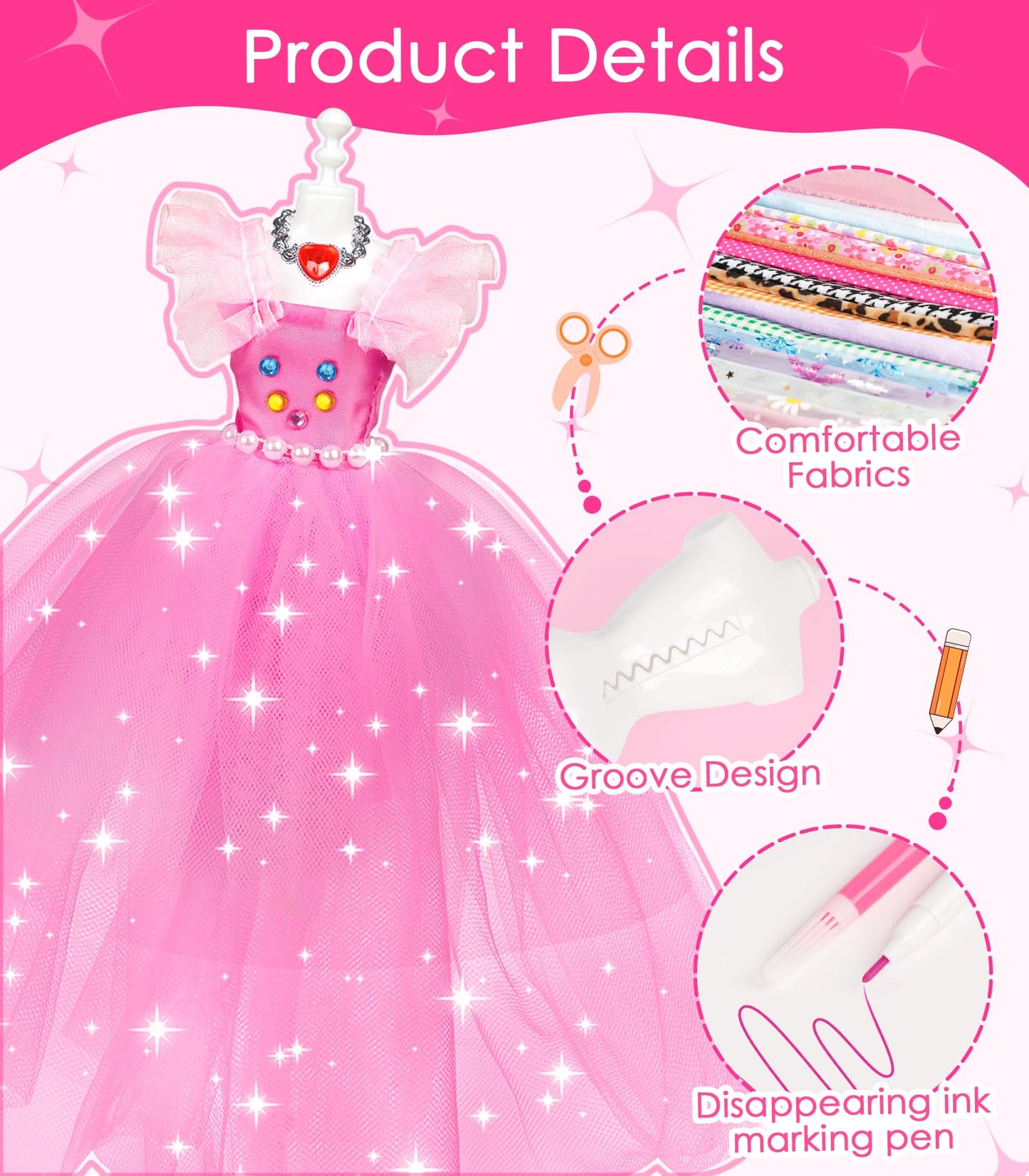 YEETIN Fashion Designer Kit for Girls – DIY Sewing & Doll Clothes