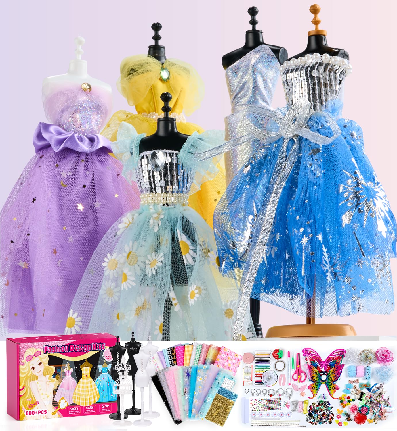 YEETIN Fashion Designer Kit for Girls – DIY Sewing & Doll Clothes