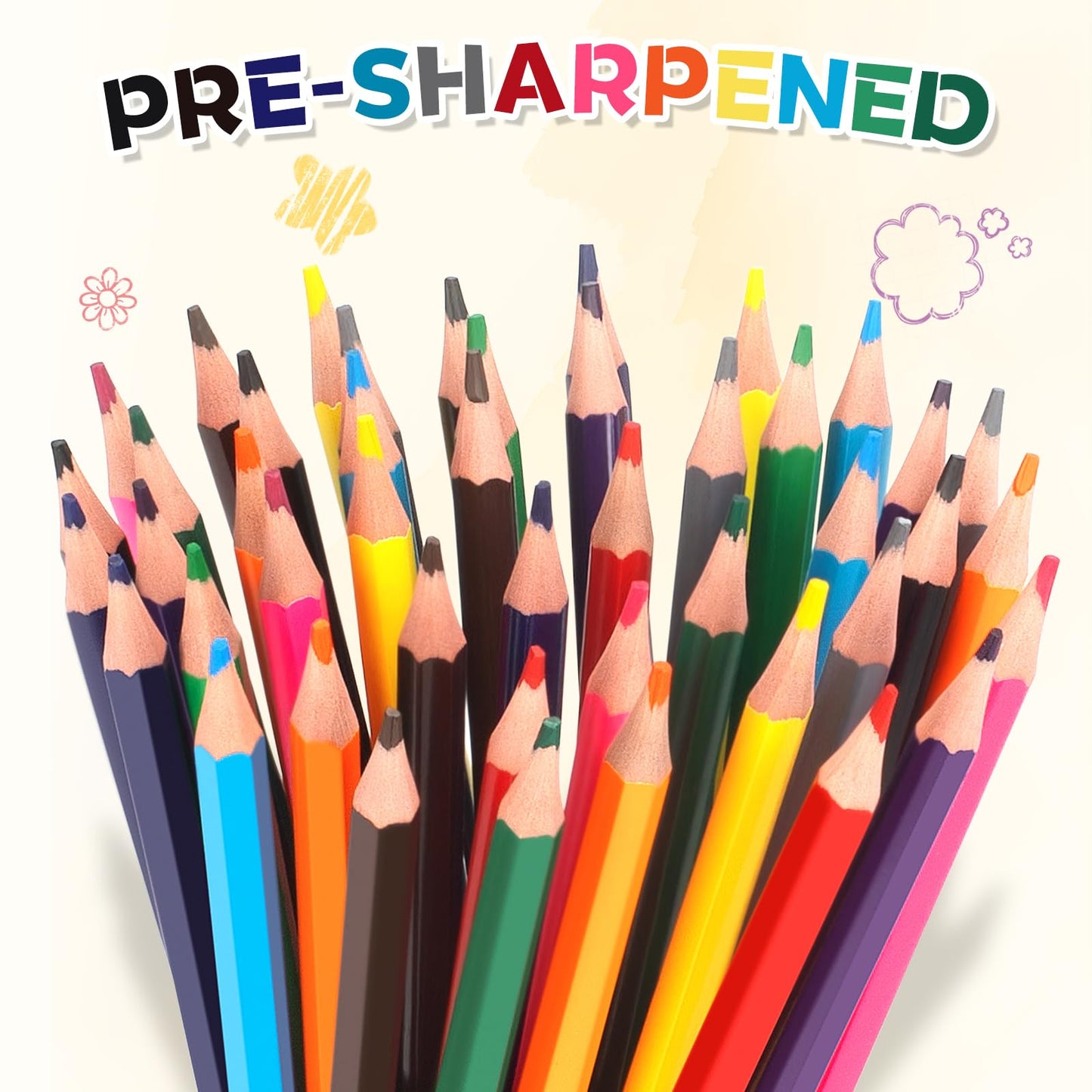 YEGEER 384-Count Colored Pencils Bulk – 16 Colors, Pre-Sharpened, Classroom & Back-to-School