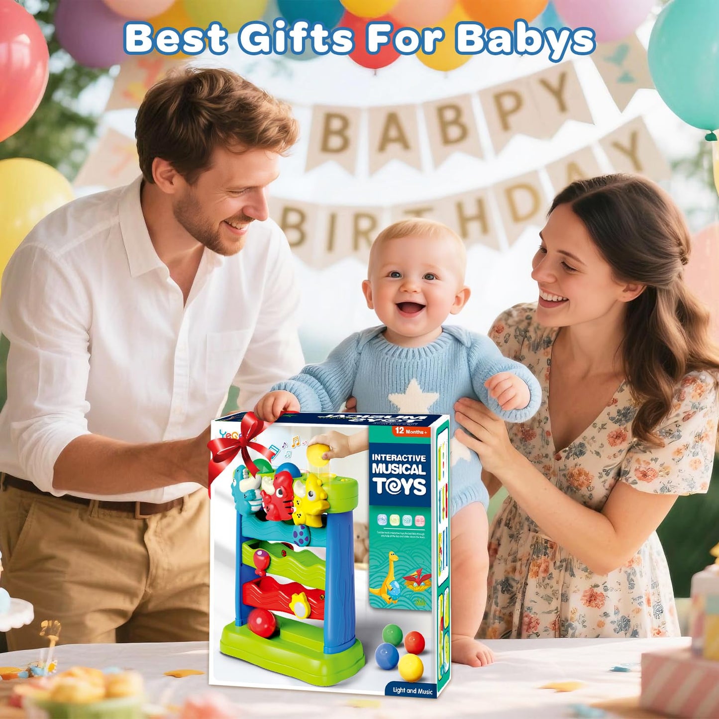 YEGEER Musical Dinosaur Toy for Toddlers 1-2 | Montessori Feeding & Learning