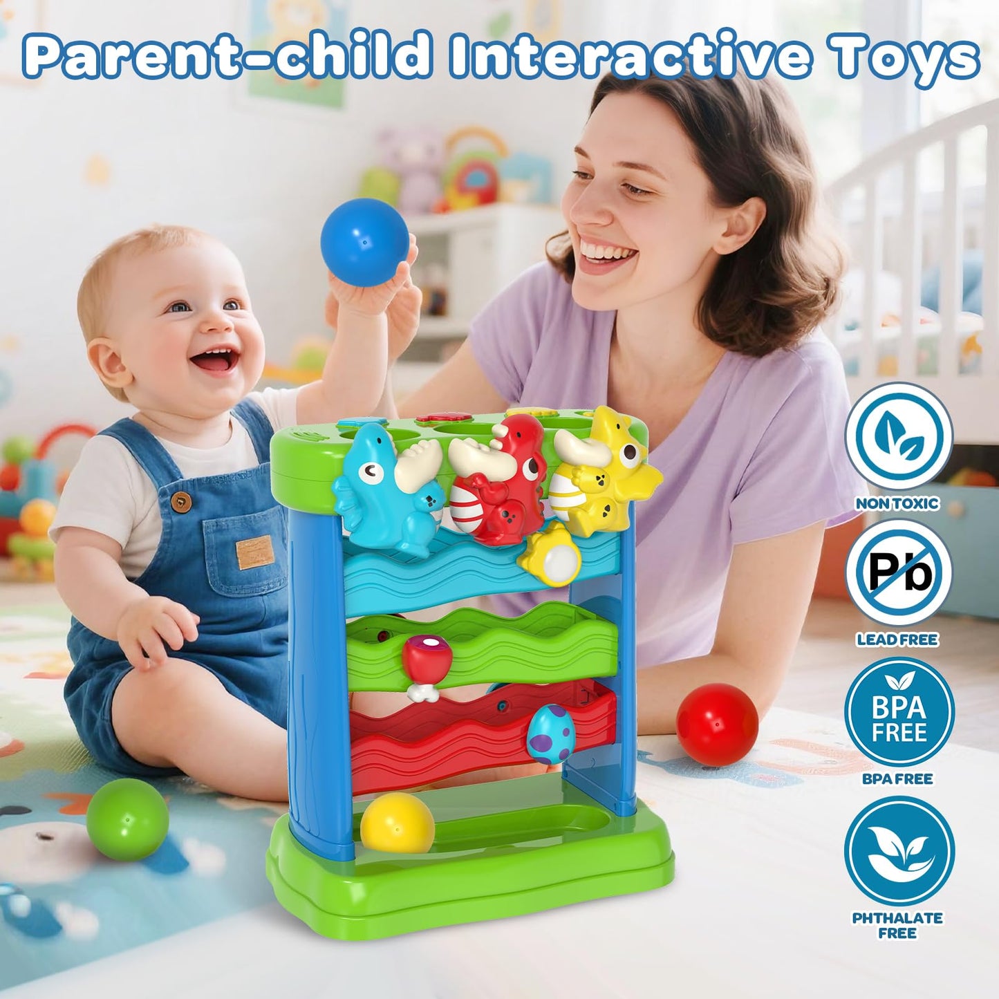 YEGEER Musical Dinosaur Toy for Toddlers 1-2 | Montessori Feeding & Learning
