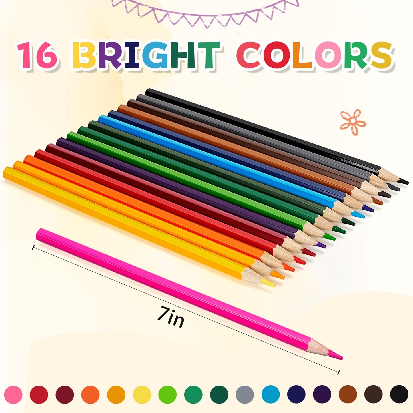 YEGEER 384-Count Colored Pencils Bulk – 16 Colors, Pre-Sharpened, Classroom & Back-to-School