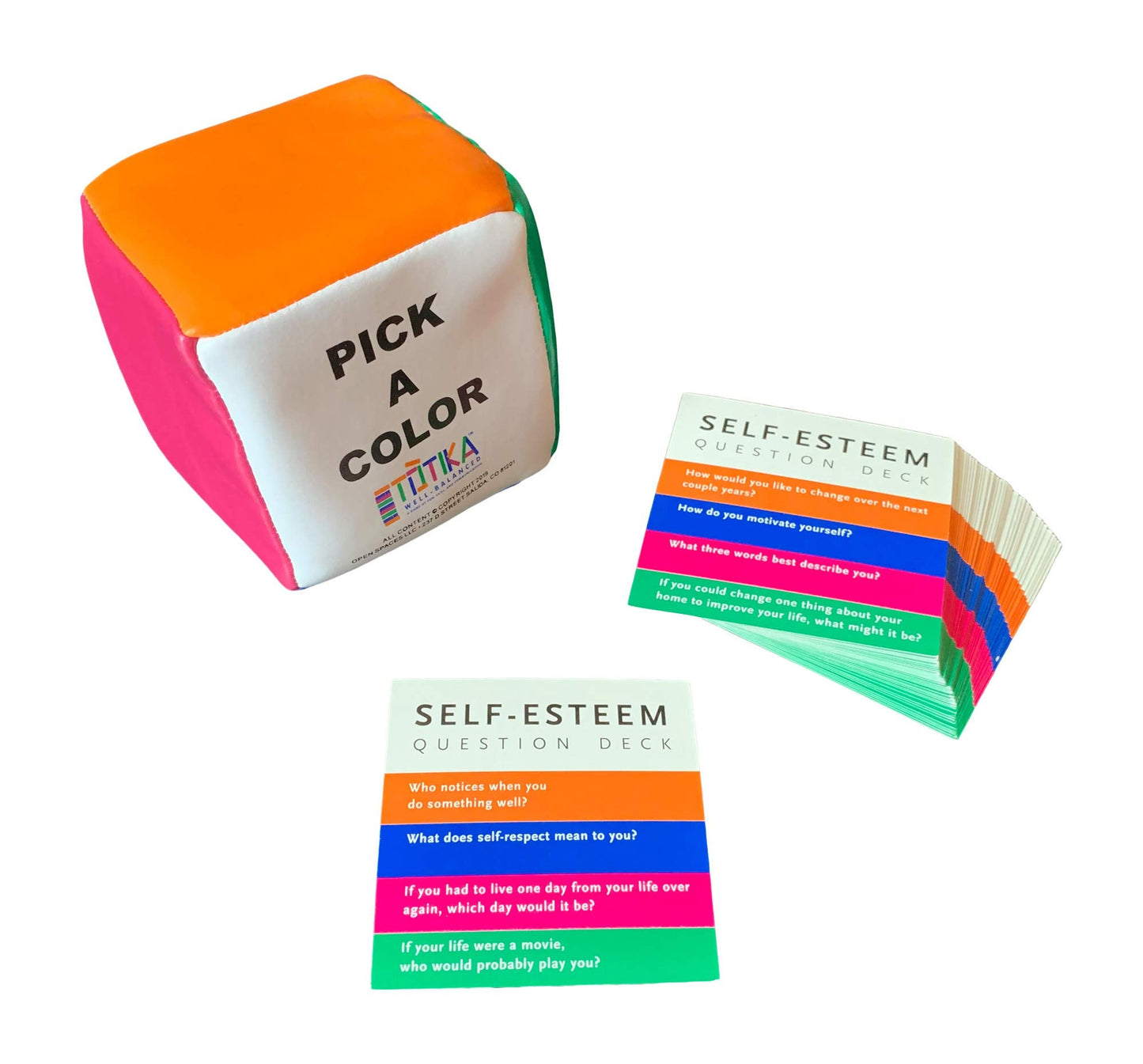 YEHUA! Totika Self-Esteem Cards & Totika Cube – Conversation Starter for Therapy, Classrooms & Families