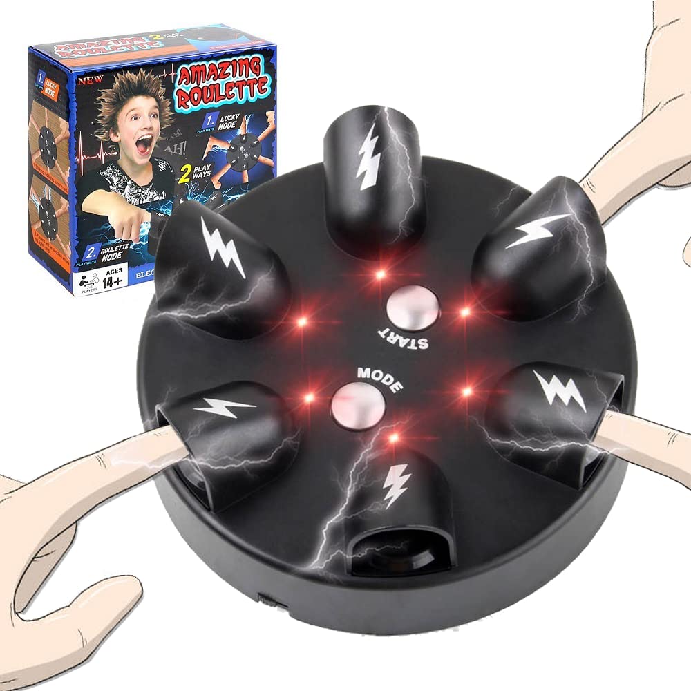 YEIBOBO Shock Roulette Party Game – Electric Finger Shocking Roulette for 2-6 Players