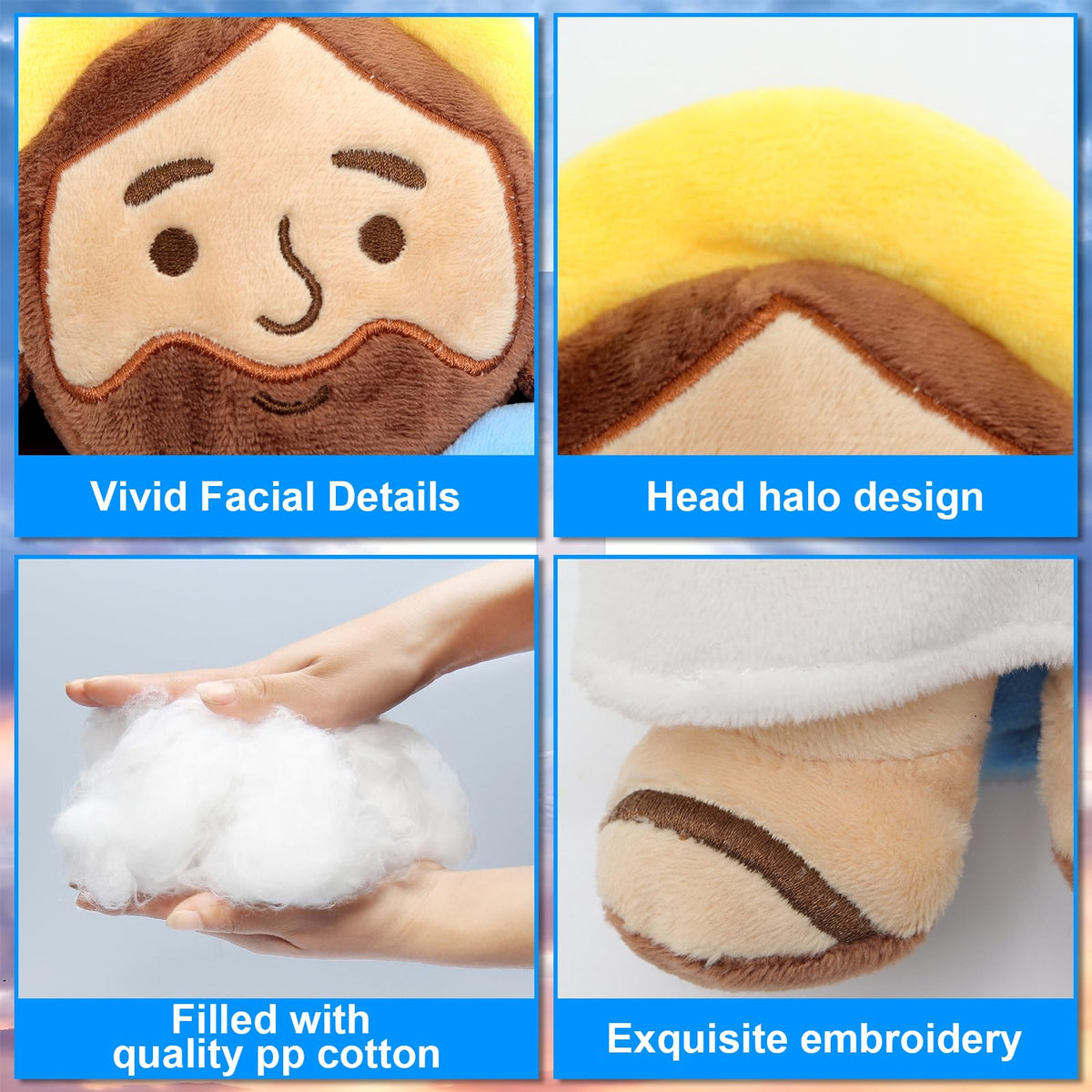 Yelakey 13-Inch Jesus Plush - Soft Christian Doll for Easter, Christmas & Gifts