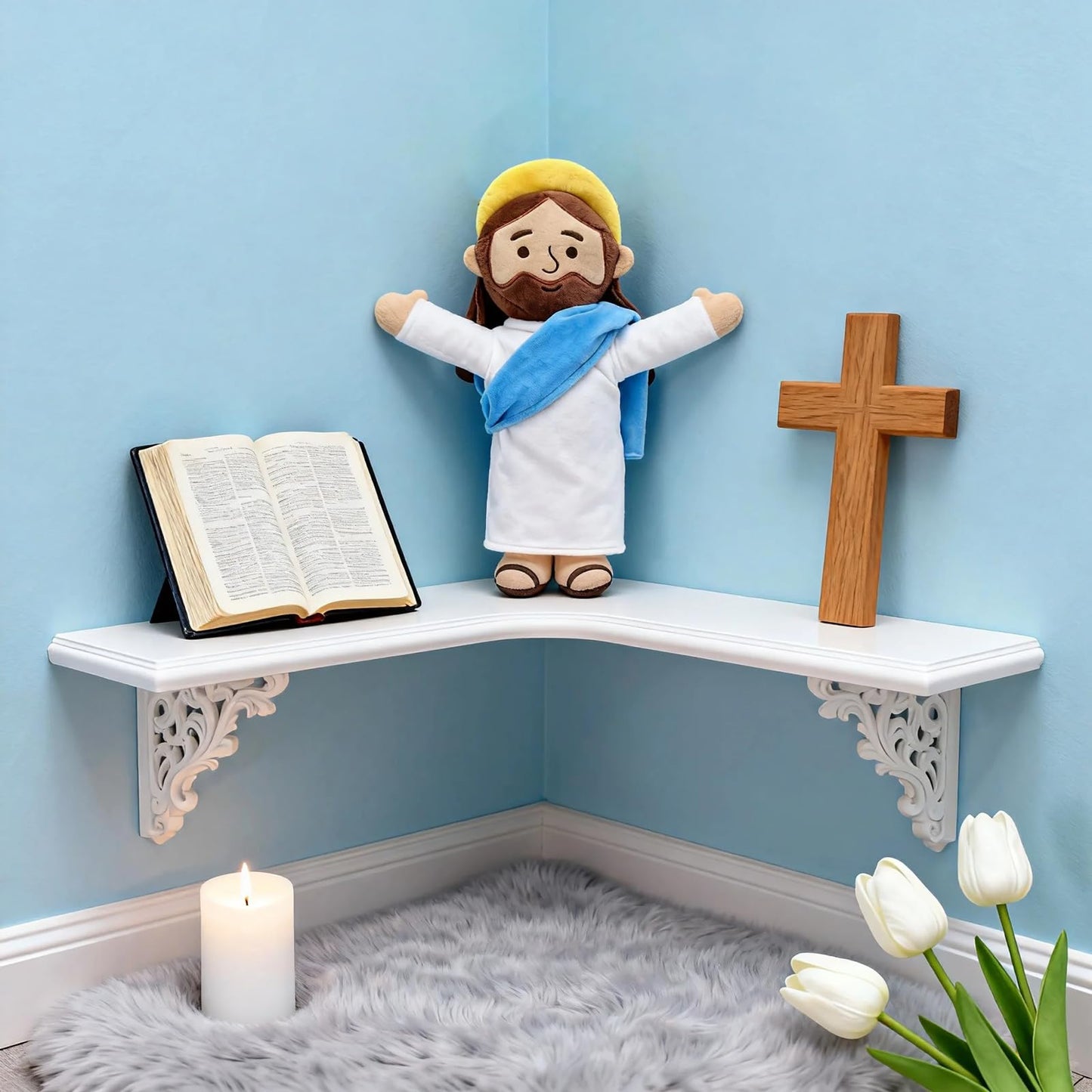 Yelakey 13-Inch Jesus Plush - Soft Christian Doll for Easter, Christmas & Gifts