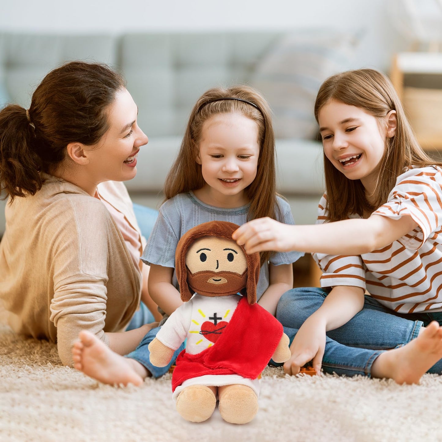Yelakey 13-Inch Jesus Plush Toy – Heart of Jesus Plushie for Kids