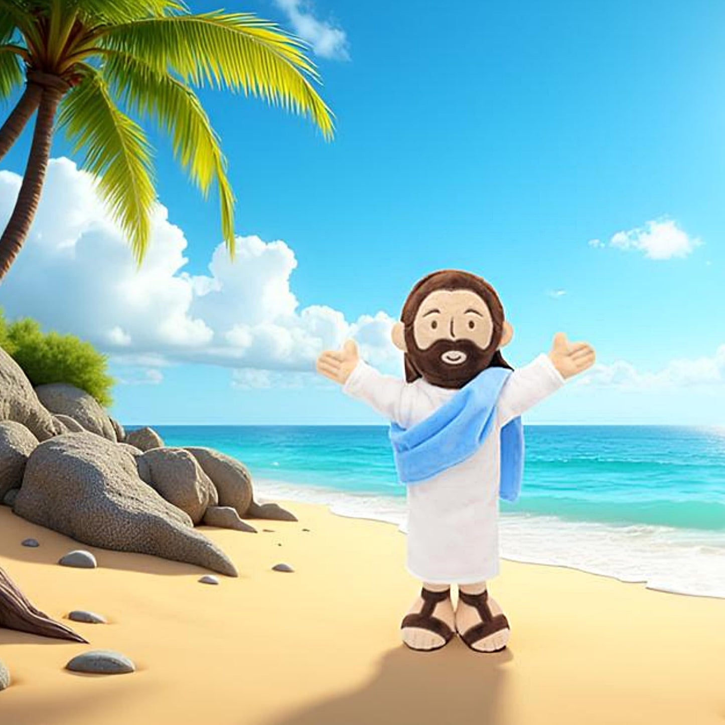 Yelakey 13-Inch Jesus Plush – Soft Jesus Stuffed Doll for Easter, Christmas & Church Decor (Brown)