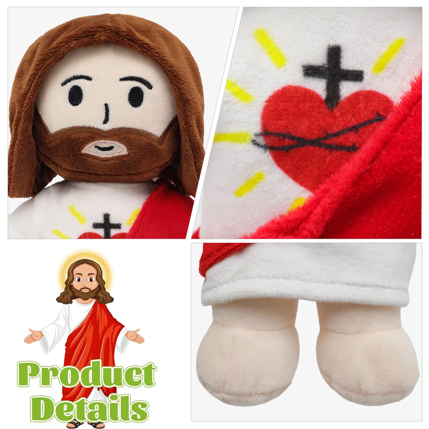 Yelakey 13-Inch Jesus Plush Toy – Soft, Safe Comfort for Kids