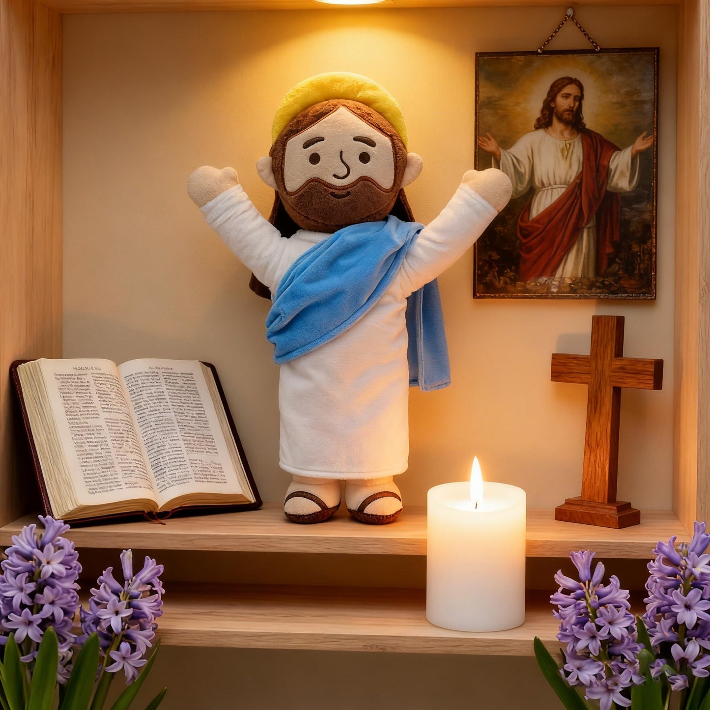 Yelakey 13-inch Jesus Plush Doll – Soft Christian Plushie for Easter, Christmas & Gifts