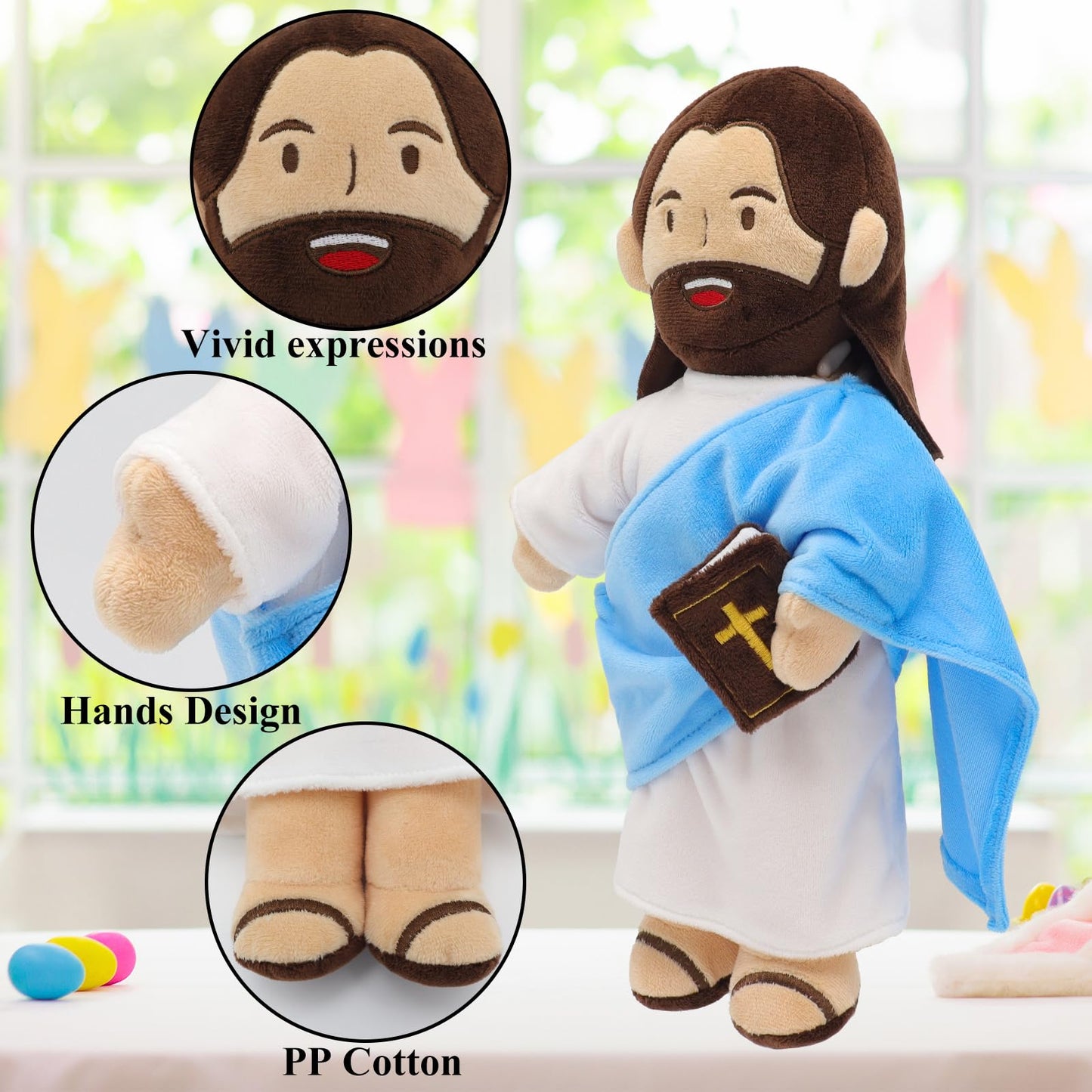 Yelakey Jesus Plush – 13-Inch Talking Bible Doll with 20 Verses & 3 Bible Music