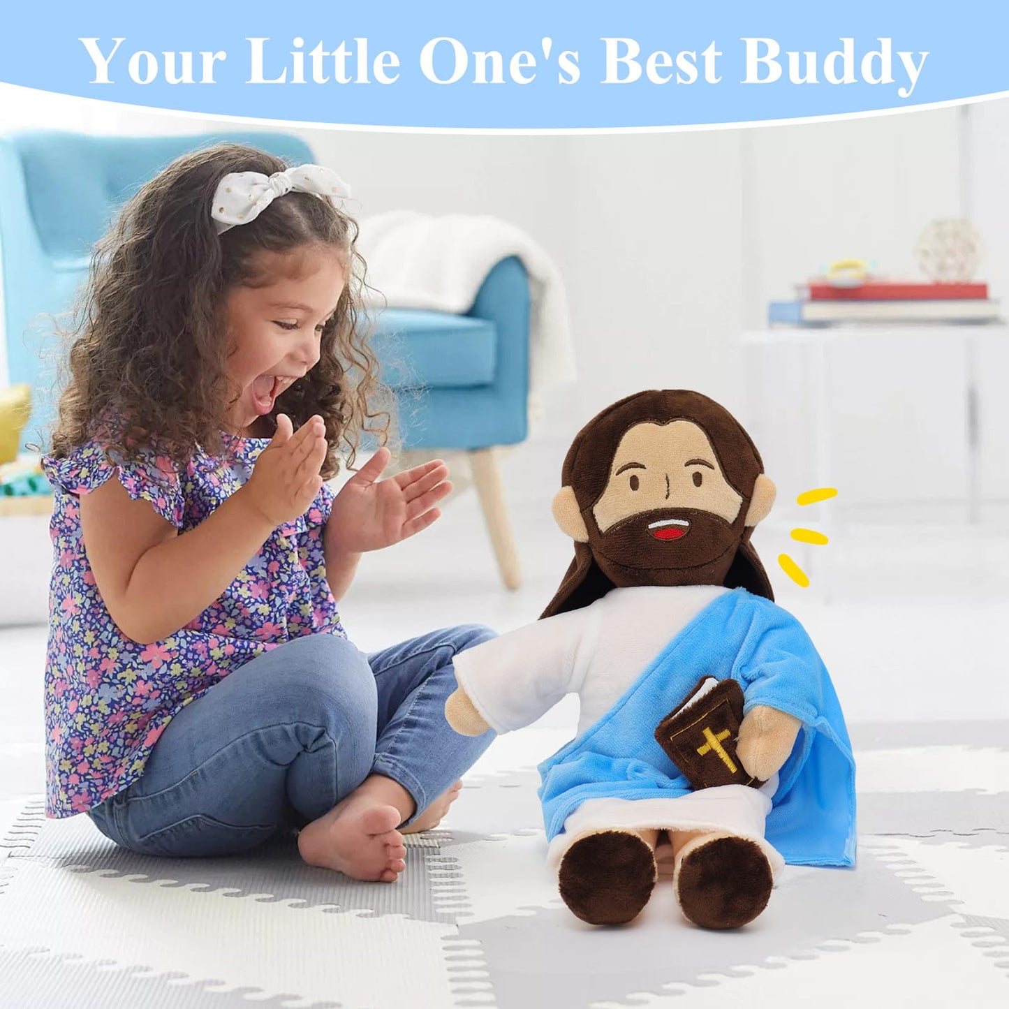 Yelakey Jesus Plush – 13-Inch Talking Bible Doll with 20 Verses & 3 Bible Music