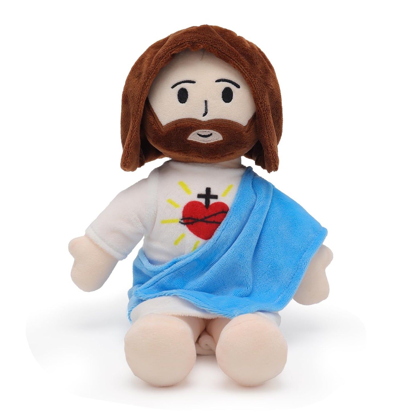 Yelakey 13-Inch Jesus Plush Toy – Heart of Jesus Plushie for Kids, Church & Easter Gifts