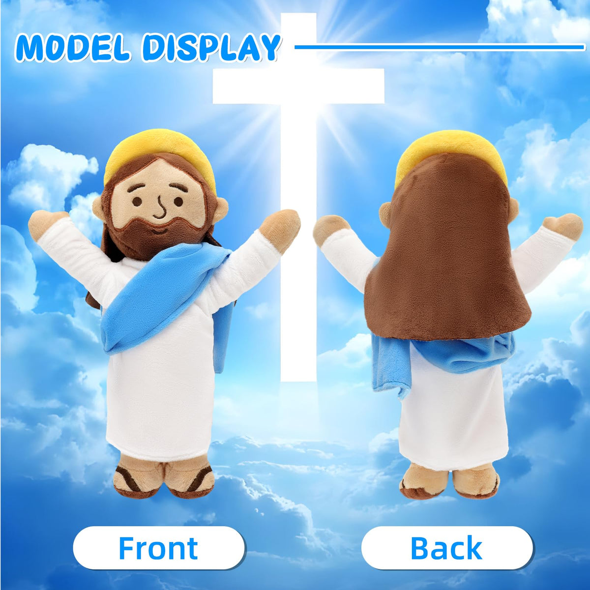 Yelakey 13-Inch Jesus Plush - Soft Christian Doll for Easter, Christmas & Gifts