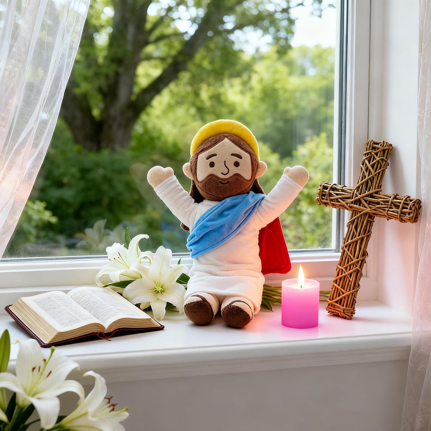 Yelakey 13-inch Jesus Plush Doll – Soft Christian Plushie for Easter, Christmas & Gifts