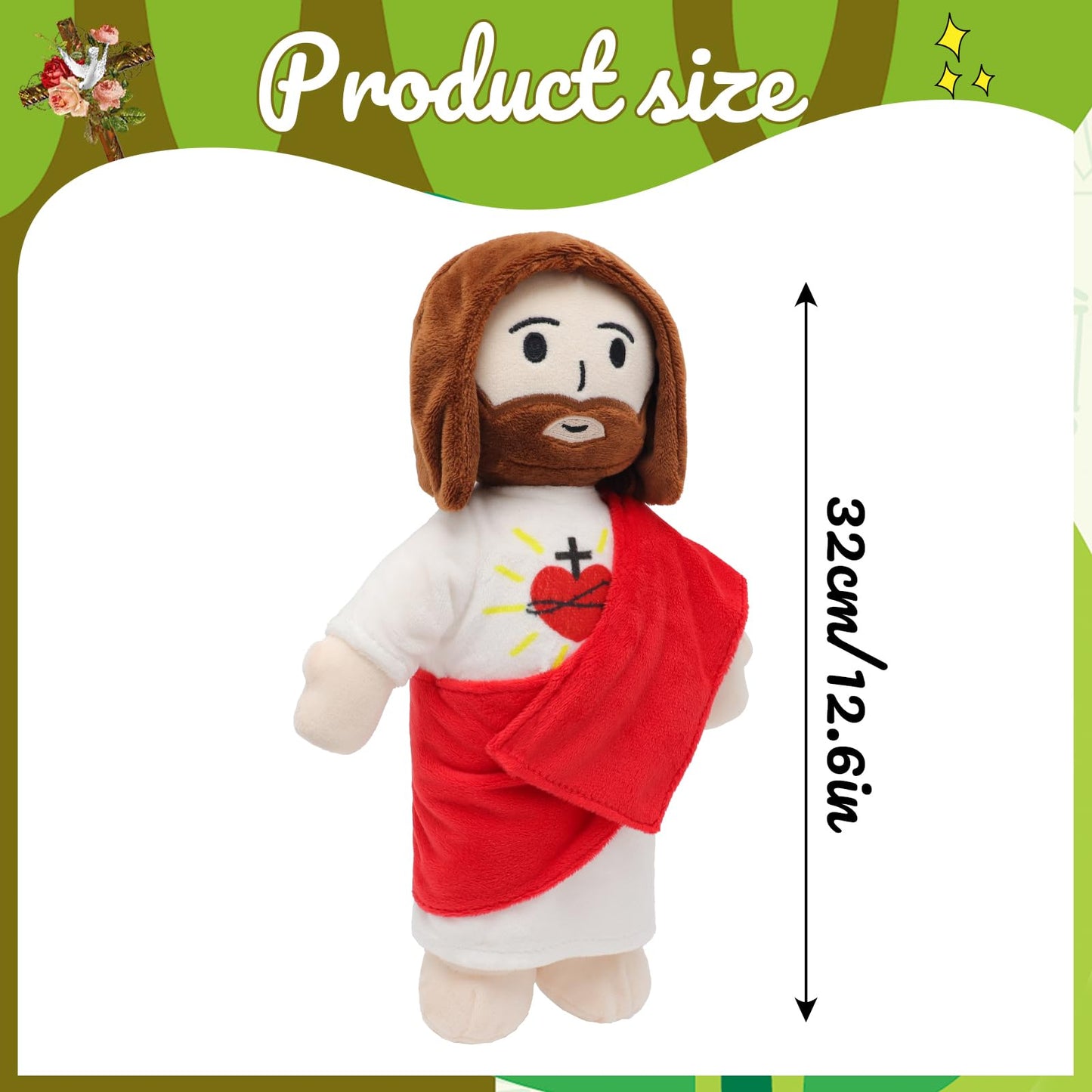 Yelakey 13-Inch Jesus Plush Toy – Soft, Safe Comfort for Kids