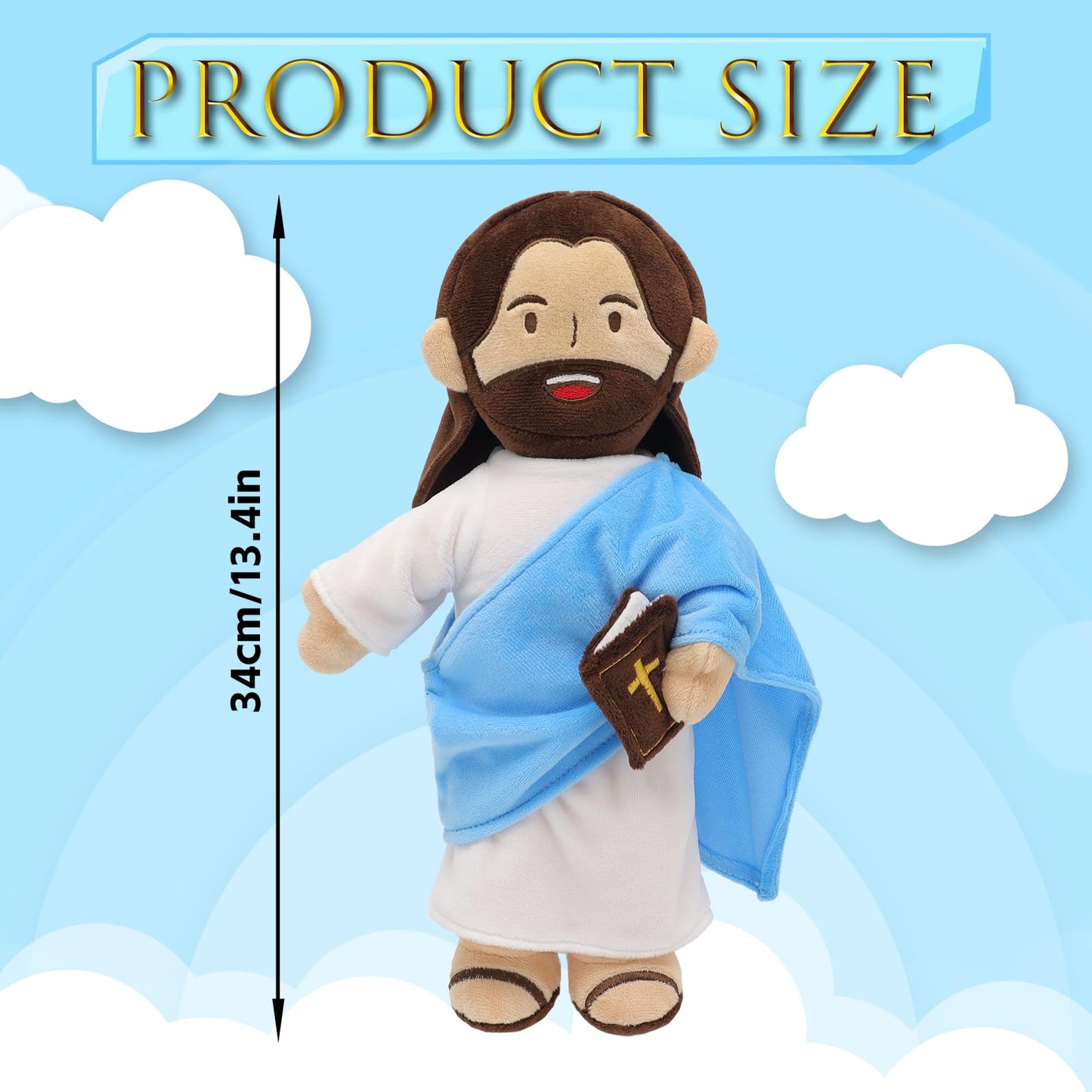 Yelakey Jesus Plush – 13-Inch Talking Bible Doll with 20 Verses & 3 Bible Music