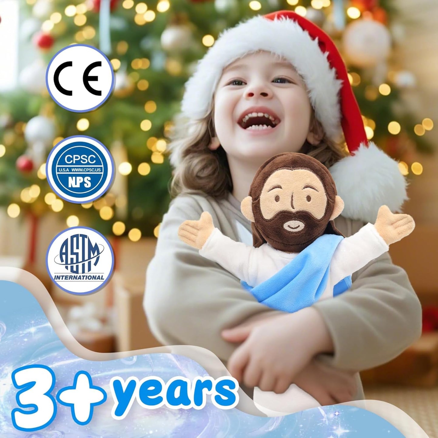 Yelakey 13-Inch Jesus Plush – Soft Jesus Stuffed Doll for Easter, Christmas & Church Decor (Brown)
