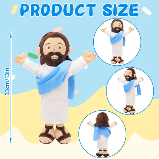 Yelakey 13-Inch Jesus Plush – Soft Jesus Stuffed Doll for Easter, Christmas & Church Decor (Brown)